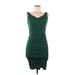 Grace Karin Casual Dress - Party V-Neck Sleeveless: Green Print Dresses - New - Women's Size Medium