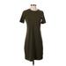 Theory Casual Dress - Shift: Green Solid Dresses - Women's Size Small