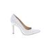 Nine West Heels: Slip-on Stilleto Minimalist White Solid Shoes - Women's Size 7 - Pointed Toe