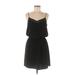 Express Outlet Casual Dress - Mini V-Neck Sleeveless: Black Solid Dresses - Women's Size Medium