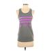 Adidas Active Tank Top: Gray Print Activewear - Women's Size Small