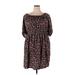 Terra & Sky Casual Dress - Mini: Black Floral Dresses - New - Women's Size 2X