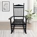 Porch Rocking Chair Solid Hardwood Slatted Rocking Chair, Black