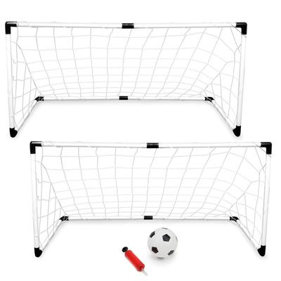 Set of Two Youth Soccer Goals with Soccer Ball and Pump - 47.5" x 22.5" x 25"