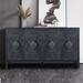 4-Door Sideboard Buffet Cabinet, Accent Storage Cabinet Console Table Sideboard with Carved Flower Door Handle for Living Room
