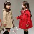 2022 Spring Girls Coat Detachable Hat Long Style Hooded Sweatshirt For Kids 2-10 Years Children