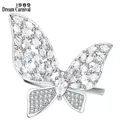 DreamCarnival1989 New Elegant Fashion Ring for Women Beautiful Butterfly Rhodium Plated Zircon Ins