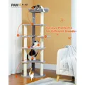 156cm Cat Tree for Indoor Cats Climbing Tower with Sisal Posts Circular Play Floor Replaceable