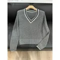 Spring Summer 2024 B*C Women's Sweater Linen Blend Long Sleeve Knitting Pullover Top For Female