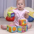 Cloth Building Blocks Children Plush Doll Soft Baby Rattles Set Play Puzzle Magic Cube Early