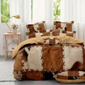 2/3pcs Animal Cowhide Duvet Cover Set - Soft and Comfortable Bedding for Bedroom and Guest Room -