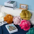 Wool Ball Pillow Spandex Two Strand Rope Knotted Ball Pillow Hand-woven Velvet Pillow Cushion Knot