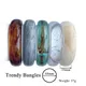 19mm Wide Inside 68MM Acrylic Bangles for Women Artsy Vintage Round Resin Bracelets Marble