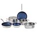 Blue Jean Chef 9 - Piece Non-Stick Stainless Steel Cookware Set Non Stick/Stainless Steel in Gray | Wayfair 127 BJC 9pc Cookware Bundle