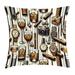 Ambesonne Pillow Cushion Cover Iced Whiskey Watches Cigar Amber Brown & Taupe | 28"H x 28"W | Wayfair min_429961_28x28