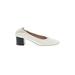 Everlane Heels: Slip On Chunky Heel Classic Ivory Solid Shoes - Women's Size 10 - Almond Toe