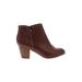 Style&Co Ankle Boots: Brown Print Shoes - Women's Size 10 1/2 - Round Toe