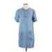 Velvet Heart Casual Dress - Mini High Neck Short sleeves: Blue Solid Dresses - Women's Size X-Small