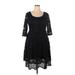 Lane Bryant Casual Dress - Party Scoop Neck 3/4 sleeves: Black Print Dresses - Women's Size 16 Plus