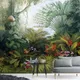 Custom Mural Wallpapers European Style Retro Tropical Rain Forest Plant Scenery Photo Wall Painting