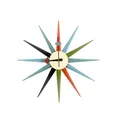 48cm Sunburst Atomic Wooden Wall Clock Mid Century Multi Color Handmade Antique Modern Star Wall