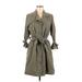 Banana Republic Casual Dress - Shirtdress Collared 3/4 Sleeve: Gray Solid Dresses - New - Women's Size 8 Petite