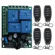 Remote Control 433Mhz 220V 4CH 10A rf Switch Relay Receiver and Transmitter for Garage Remote