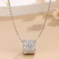 TFGLBU Trendy All 1.5mm Excellent Cut S925 Sterling Silver Moissanite Necklace for Women Clavicular