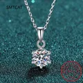 4ct 10mm Moissanite Necklace For Women 925 Sterling Silver with 18K Gold Plated Lab Diamond Pendant