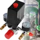 Adjustable 90-120PSI Air Compressor Parts Aluminum Pressure Switch Manifold Regulator Gauges AC