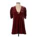 Free People Casual Dress: Burgundy Dresses - Women's Size Small