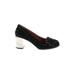 Fendi Heels: Pumps Chunky Heel Work Black Solid Shoes - Women's Size 40 - Almond Toe