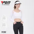 Pgm Womens Ice Silk Cool Shirts Half-Length Long Sleeve Cropped Tops Summer Sunscreen Golf Underwear