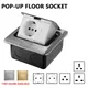 Pop Up Floor Socket Hidden Type EU/FR/US/UK/Universal Power Outlet Stainless Steel Electrical
