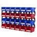 VEVOR Hanging Stackable Storage Bin Plastic Organizer Garage Box 24 PCS Blue/Red | Wayfair DDWLX24J0000UOOGSV0