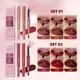 3 Colors Double-end Lipgloss Lipliner 2 In1 Lip Makeup Sets Waterproof Long-lasting Matte Nude Red