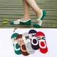 5 Pairs Women Cotton Ankle Socks Spring Summer Soft Comfortable Sock Cartoon Cat Striped Candy Color