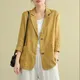 Casual Cotton and Linen Suit Jacket Women 2023 Spring and Summer New Loose solid Long-sleeved Blazer