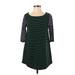 Urban Outfitters Casual Dress - Shift Scoop Neck 3/4 sleeves: Green Stripes Dresses - Women's Size Small