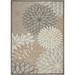 Brown/Gray 60 x 36 x 0.25 in Area Rug - Nourison Rectangle Aloha Floral Power Loom Area Rug in Brown/White/Gray | 60 H x 36 W x 0.25 D in | Wayfair