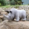 35cm Real Life Rhinoceros Plush Toy Stuffed Lifelike African Rhinos Wild Animals Doll Toys For Kids