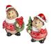 Plow & Hearth Holiday Forest Friends, Set Of 2 Resin in Brown/Green/Red | 5 H x 3.86 W x 3.27 D in | Wayfair 57500