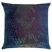 Kevin O'Brien Studio Snakeskin Square Velvet Pillow Cover & Insert Down/Feather/Velvet in Blue | 20 H x 20 W x 4 D in | Wayfair SNP-H21-20