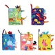 Baby Soft Cloth Book for Touch Sound 3D Animal Tail Activity Cloth Books Infant Crinkle Soft Books