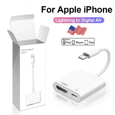 For Apple iPhone Lightning to Digital AV Adapter For iPhone 14 Pro 13 12 11 HDMI Projector Sync Screen Converter With Charging
