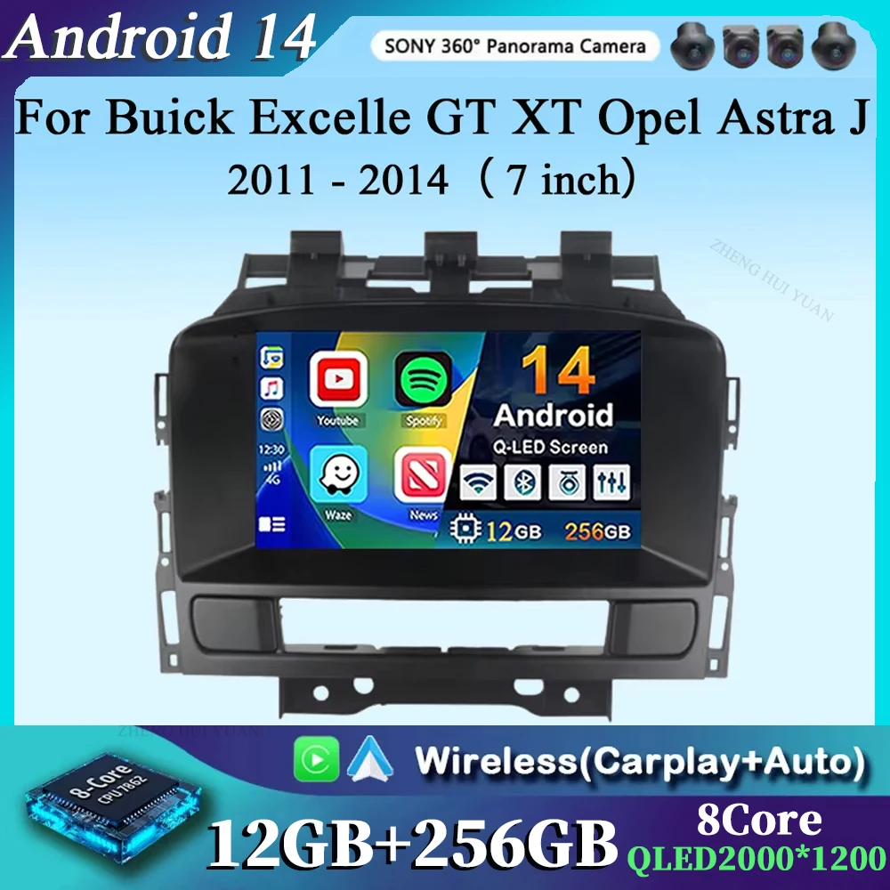Autoradio Android 16 con Carplay e Android Auto per Buick Excelle GT XT Opel Astra J 2011 2012 2013 2014, Lettore Multimediale per Auto