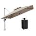Arlmont & Co. Shalonte 132" Cantilever Umbrella w/ Crank Lift Counter Weights w/ Base in Ground, in Brown | 108 H x 132 W x 132 D in | Wayfair