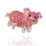 Retro Pink Pig Animal Breast Pin strass da donna Cute Breast Pin Sparkling Crystal Breast Pin Girl