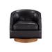 Barrel Chair - 17 Stories Godeleine 29" Wide Swivel Barrel Chair Faux Leather in Brown | 28 H x 29 W x 29 D in | Wayfair