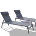 Ebern Designs Patio Chaise Lounge ChairsSet Of 2 w/ 1 Table 36 x 24 x 64.6 Chaise Lounge Set Steel No in Gray | Wayfair